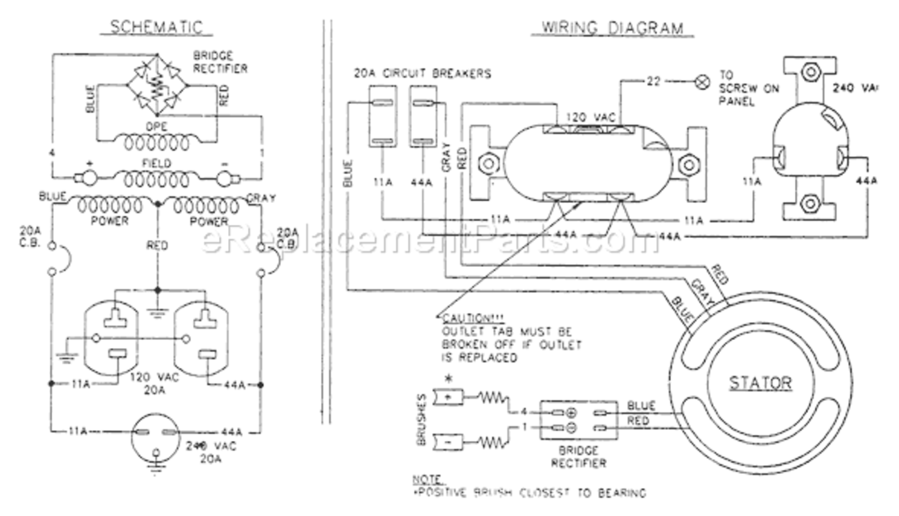 Page B Diagram and Parts List for 5567-1  Briggs and Stratton Generator